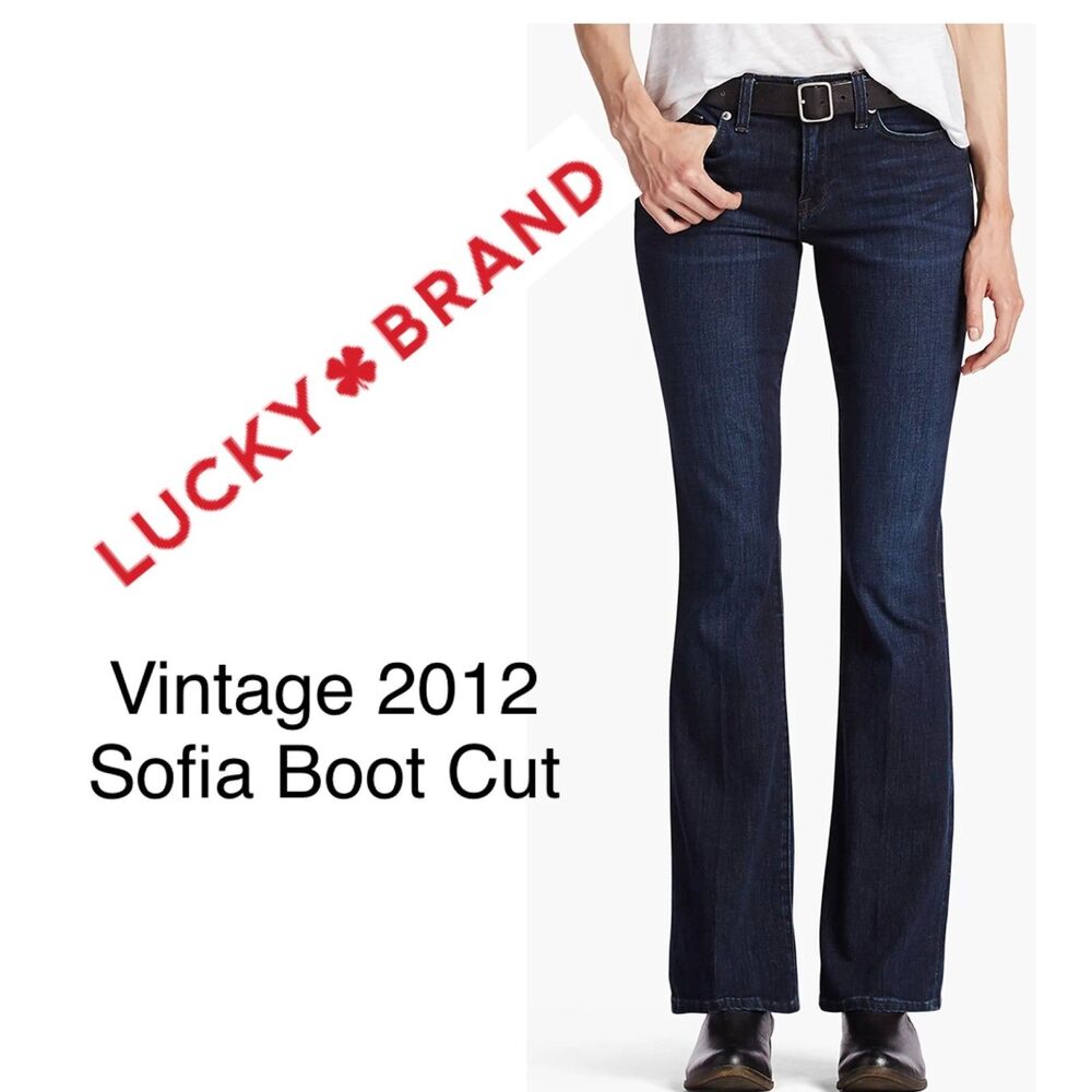 SZ 10/30 Vintage 2012 LUCKY BRAND Sofia Boot Cut Jeans in Dark Denim Wash